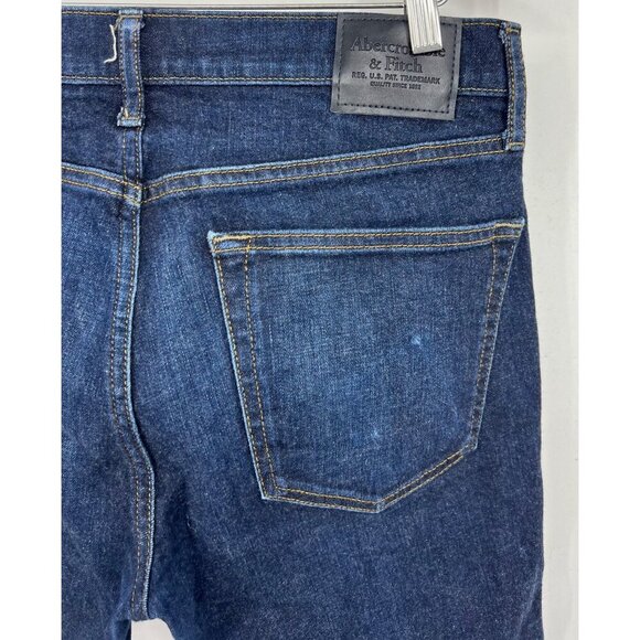 Abercrombie & Fitch Mens Skinny Taper Stretch Jeans Dark Wash 32 X 32 Denim EUC - Picture 2 of 5